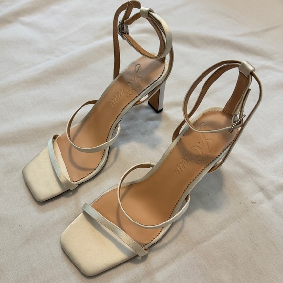 J Crew 10 Ava Strappy Glitter Heels in Satin ~ White Wedding Formal Prom - Picture 4 of 8